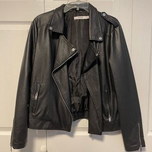 JustFab- Black “Leather” Moto Jacket
